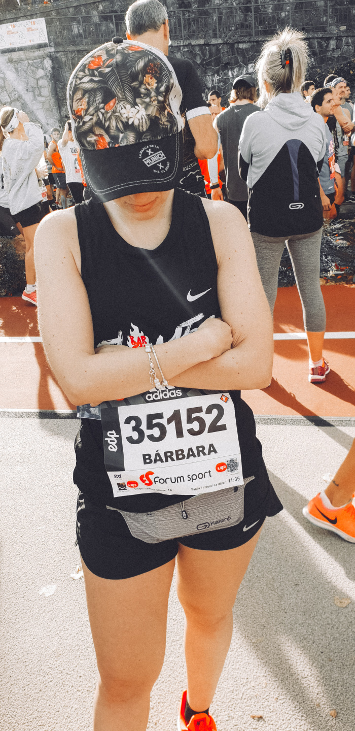 Bárbara at the starting line